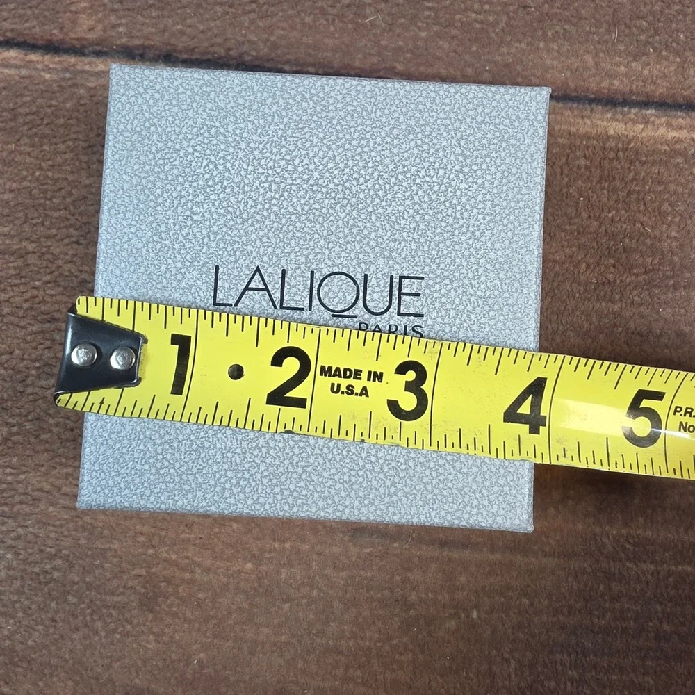 Lalique Jewelry Box Womens OS Grey Excellent Textured Logo Presentation Square